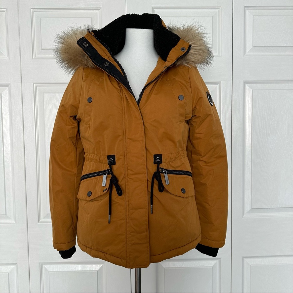 Superdry microfiber Fur-Trimmed Hooded Jacket